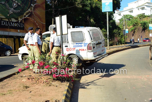 Police Car Hits Divider, 1